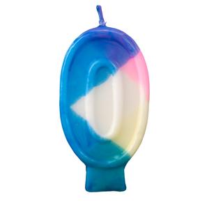Colorful Birthday Candle - Number 0 - Mixed Color Number Cake Toppers