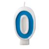 Birthday Candle - Number 0 - Blue Number Cake Toppers