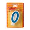 Birthday Candle - Number 0 - Blue Number Cake Toppers