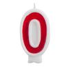 Birthday Candle - Number 0 - Red Number Cake Toppers