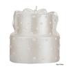 Two Tier White Wedding Cake Candle - Pearl Decorated Two Levels