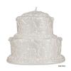 Two Tier White Wedding Cake Candle - Decorated Two Levels