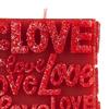 Bordeaux Square Pillar Candle - Glitter Stand Out Love Words