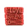 Red Square Pillar Candle - Glitter Stand Out Love Words