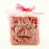 Red Square Pillar Candle - Glitter Stand Out Love Words
