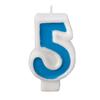 Birthday Candle - Number 5 - Blue Number Cake Toppers