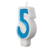 Birthday Candle - Number 5 - Blue Number Cake Toppers