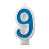 Birthday Candle - Number 9 - Blue Number Cake Toppers