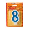 Birthday Candle - Number 8 - Blue Number Cake Toppers