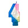 Colorful Birthday Candle - Number 4 - Mixed Color Number Cake Toppers