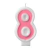 Birthday Candle - Number 8 - Pink Number Cake Toppers