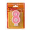 Birthday Candle - Number 8 - Pink Number Cake Toppers