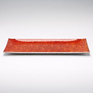 8x15 Orange Rectangle Glass Tray