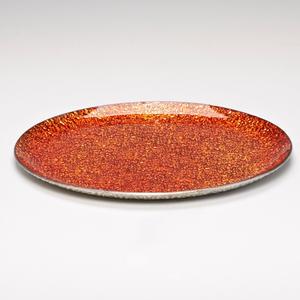 11 Inch Orange Round Glass Holder