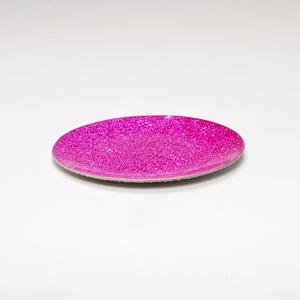 7 Inch Fuschia Hot Pink Round Glass Holder