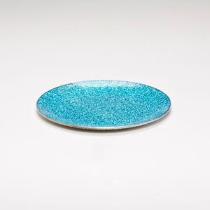 7 Inch Turquoise Round Glass Holder