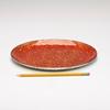 9 Inch Orange Round Glass Holder