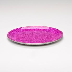 9 Inch Fuchsia Hot Pink Round Glass Holder