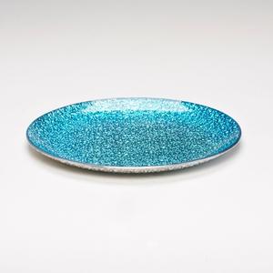 9 Inch Turquoise Round Glass Holder