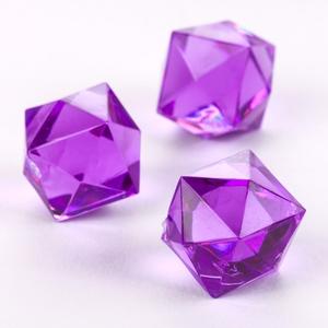 Purple Acrylic Faceted Cube Decorative Gems