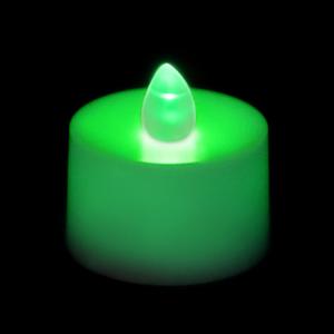 Flickering Battery Operated Tea Light Candle - Green