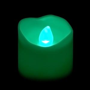 Battery Operated LED Votive Candle - Teal Flame