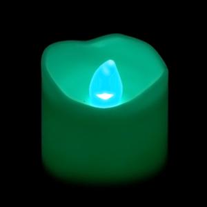 Flickering Battery Votive Candle - Teal