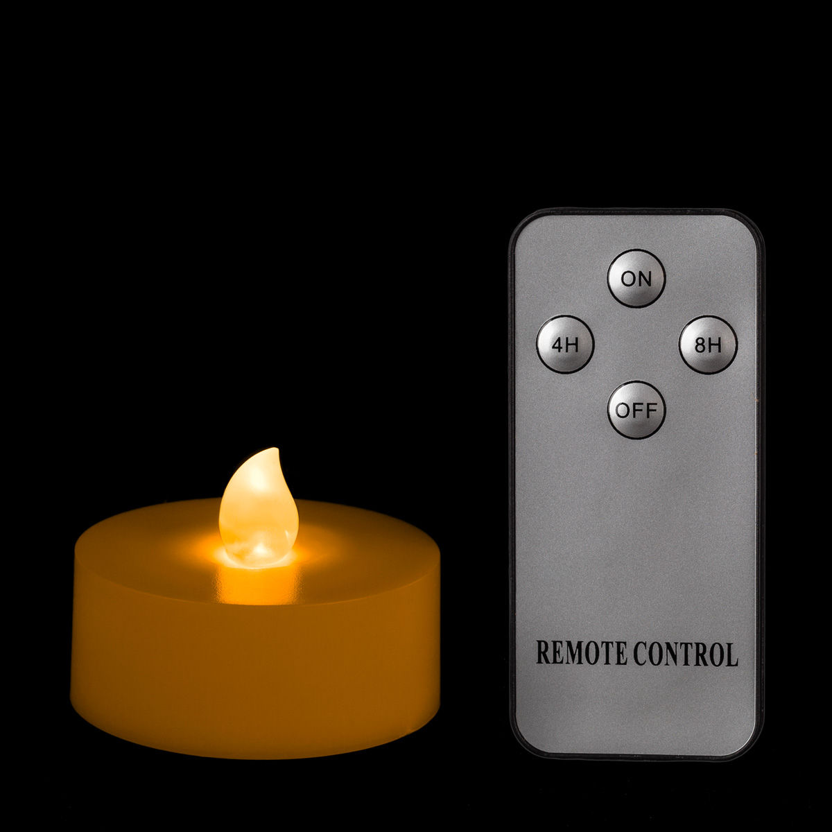 thumbnail image 2 of 24 Pack Flicker LED Amber Tealight Candles – Flickering Flame, Button Cell, Table Décor – BlueDot Trading 2 of 5