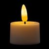 Flickering Battery Operated Black Wick Tea Light Candle - Amber