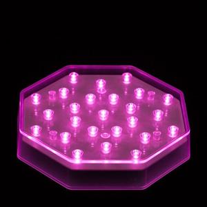 6 Inch Octagon Pink Light Base