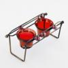Dual Marble Abacus Beams With Twin Tealight Cups Candle Holder In Red