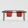 Dual Marble Abacus Beams With Twin Tealight Cups Candle Holder In Red