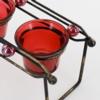 Dual Marble Abacus Beams With Twin Tealight Cups Candle Holder In Red