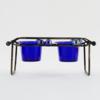 Dual Marble Abacus Beams With Twin Tealight Cups Candle Holder In Blue
