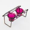 Twin Tealight Cups Candle Holder Magenta - Dual Marble Abacus Beams