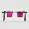 Twin Tealight Cups Candle Holder Magenta - Dual Marble Abacus Beams