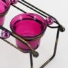 Twin Tealight Cups Candle Holder Magenta - Dual Marble Abacus Beams