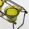 Twin Tealight Cups Candle Holder Green - Dual Marble Abacus Beams
