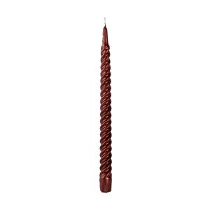 12 Inch Metallic Chocolate Twist Swirl Taper Candle