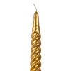 12 Inch Metallic Gold Twist Swirl Taper Candle