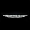 Clear Glass Bobeche with Etched Leaves and Serrated Cut Rim