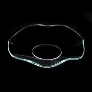 Clear Glass Bobeche Wavy Deep Dish