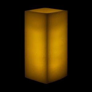 4x4x9 LED Flameless Square Pillar Candle Ivory