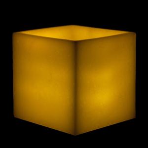 6x6x6 Flameless Large Square Pillar Candle Ivory
