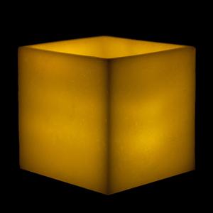 8x8x8 Extra Large Square Pillar Flameless Candle Ivory