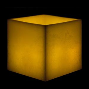 10x10x10 Flameless Extra Large Square Pillar Candle Ivory