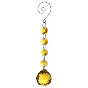 Hanging Crystals - Yellow Glass Crystal Ball