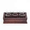 Six Glass Votive Holder in Wooden Tray
