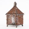 Amber Beaded House Lantern Tea Light and Votive