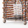 Amber Beaded House Lantern Tea Light and Votive